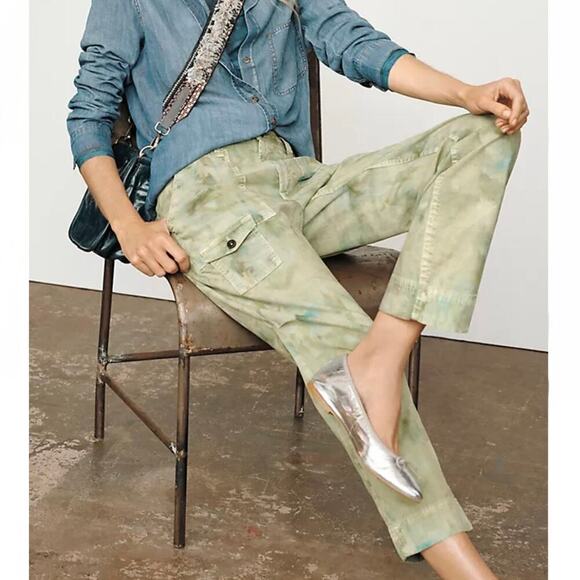 Anthropologie Pants - Anthropologie Wanderer Pants Size 32 Green Cargo Slouchy Utility Cotton Casual
